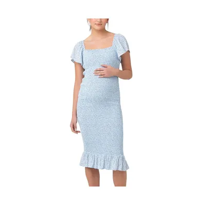 Ripe Maternity Selma Nursing Shirred Dress