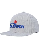 Men's Mitchell & Ness Heather Gray Washington Bullets Hardwood Classics 2.0 Snapback Hat