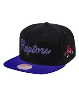 Men's Mitchell & Ness Black Toronto Raptors Hardwood Classics Mvp Team Script 2.0 Snapback Hat