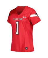 Women's Under Armour #1 Red Texas Tech Raiders Replica Football Jersey