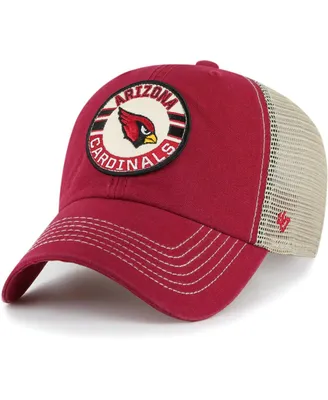 Men's '47 Brand Cardinal, Natural Arizona Cardinals Notch Trucker Clean Up Adjustable Hat