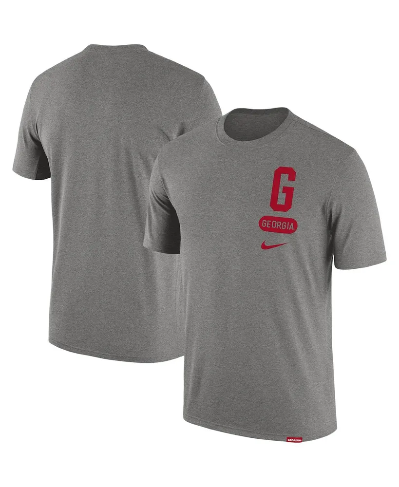 Men's Nike Heather Gray Georgia Bulldogs Campus Letterman Tri-Blend T-shirt