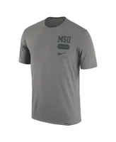 Men's Nike Heather Gray Michigan State Spartans Campus Letterman Tri-Blend T-shirt