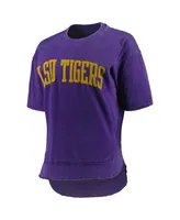 Women's Pressbox Purple Lsu Tigers Arch Poncho T-shirt