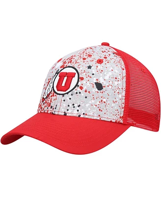 Men's Colosseum Gray, Red Utah Utes Love Fern Trucker Snapback Hat