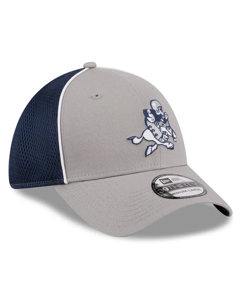 Men's New Era Silver, Navy Dallas Cowboys Pipe Retro Joe 39THIRTY Flex Hat