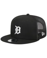 Men's New Era Black Detroit Tigers Trucker 9FIFTY Snapback Hat