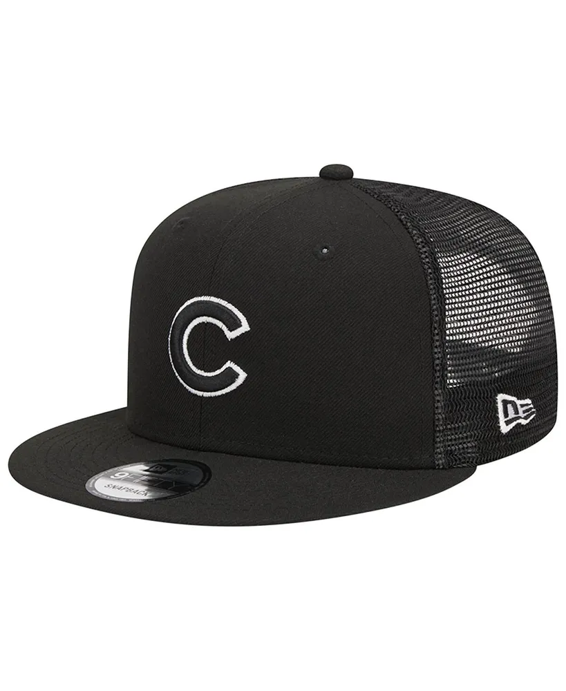 Men's New Era Black Chicago Cubs Trucker 9FIFTY Snapback Hat