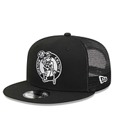 Men's New Era Black Boston Celtics Evergreen 9FIFTY Trucker Snapback Hat