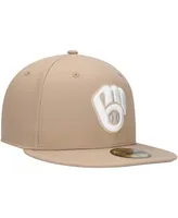 Men's New Era Khaki Milwaukee Brewers Golfer Adjustable Hat