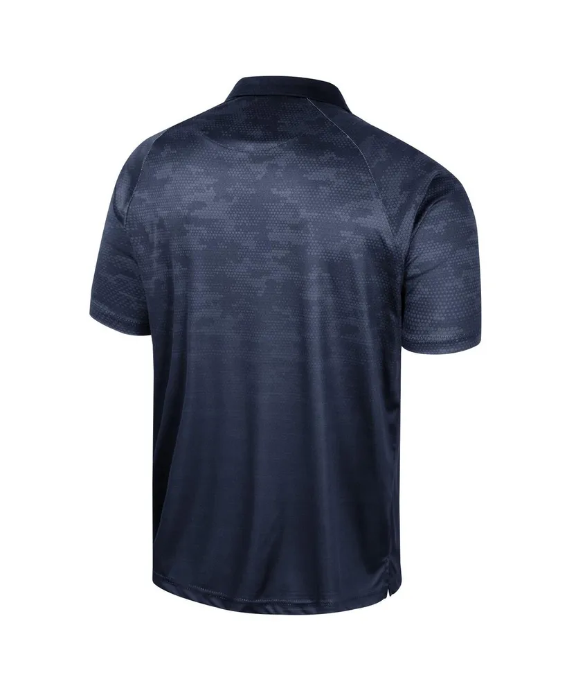 Men's Colosseum Navy Illinois Fighting Illini Honeycomb Raglan Polo Shirt