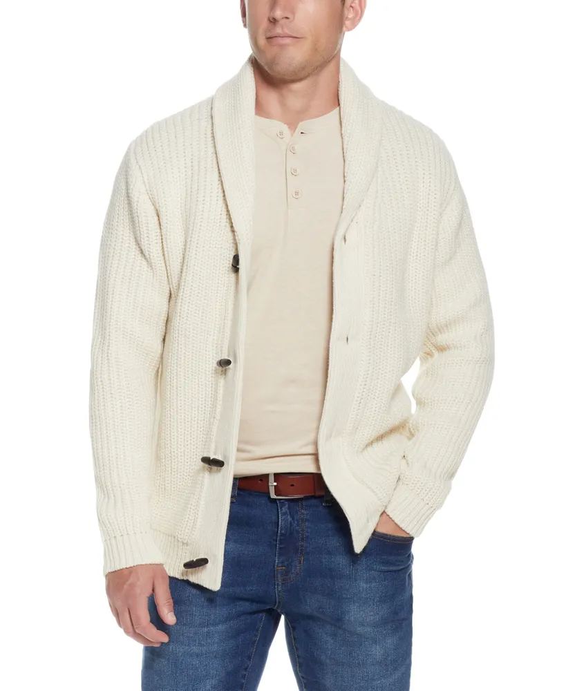 Weatherproof Vintage Men's Lined Toggle Cardigan Sweater