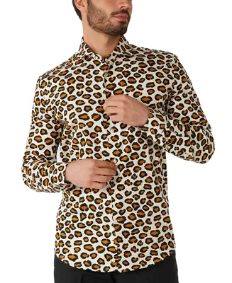 OppoSuits Men's Long-Sleeve Jaguar-Print Shirt