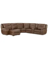 Hansley Zero Gravity Leather Sectional Collection Created For Macys