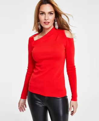 I.n.c. International Concepts Asymmetrical Cold-Shoulder Sweater, Created for Macy's