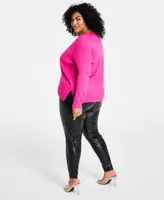 Vince Camuto Plus Size Crewneck Sweater Faux Leather Leggings