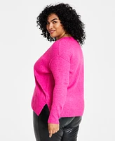 Vince Camuto Plus Size Cozy Long Sleeve Extend Shoulder Sweater