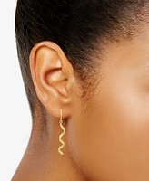 Everlasting Polished Spiral Dangle Drop Earrings in 10k Gold