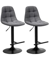 Slickblue 2Pcs Adjustable Bar Stools Swivel Counter Height Linen Chairs