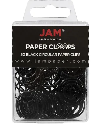 Jam Paper Circular Paper Clips - Round Paperclips - 50 Per Pack
