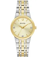 Bulova Women's Modern Diamond Accent Two-Tone Stainless Steel Bracelet Watch 30mm