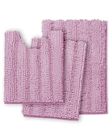 3 Piece Ultra Soft Non Slip Chenille Bath Rug Set - Small + Large + Contour