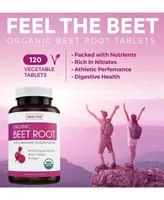 Healths Harmony Organic Beet Root Tablets, Super Antioxidant and Nitrate Supplement for Blood Pressure and Stamina, Health's Harmony, 120ct