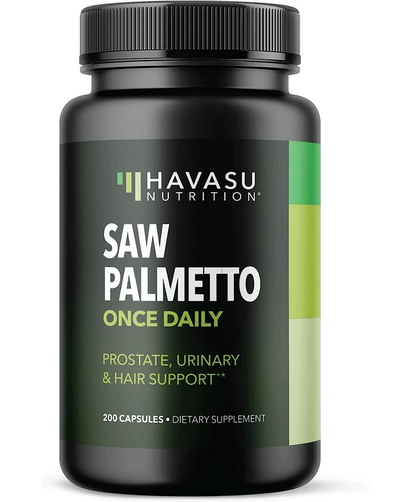 Havasu Nutrition Saw Palmetto Capsules, Prostate Supplement for Men, Reduce Balding & Hair Thinning, Dht Blocker, Havasu Nutrition, 200ct