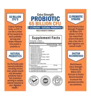 Probiotic 65 Billion - Probiotics with Prebiotic for Women & Men - Lactobacillus Acidophilus Digestive Health Capsules - Targeted Release Technology