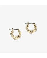 Ana Luisa Twisted Hoop Earrings - Paris Small Pave