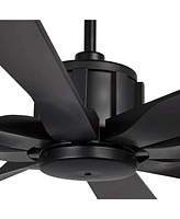 60" Defender Modern Indoor Outdoor Ceiling Fan with Remote Control Matte Black Damp Rated for Patio Exterior House Home Porch Gazebo Garage Barn