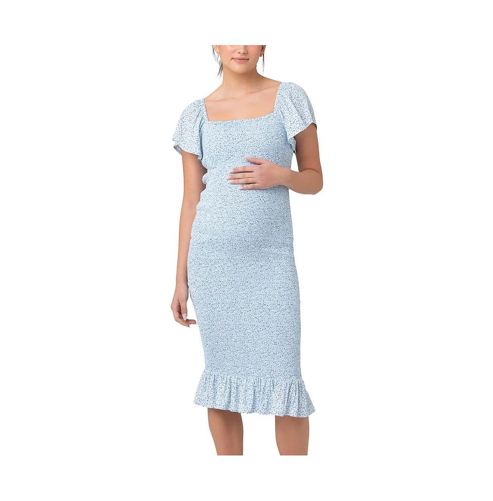 Ripe Maternity Selma Nursing Shirred Dress