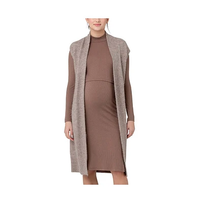 Ripe Maternity Maternity Ripe Heather Nursing Relaxed Cardigan Mocha