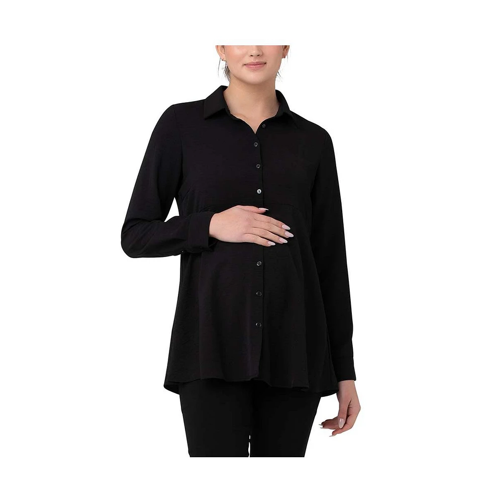 Ripe Maternity Tina Button Up Peplum Women Shirt