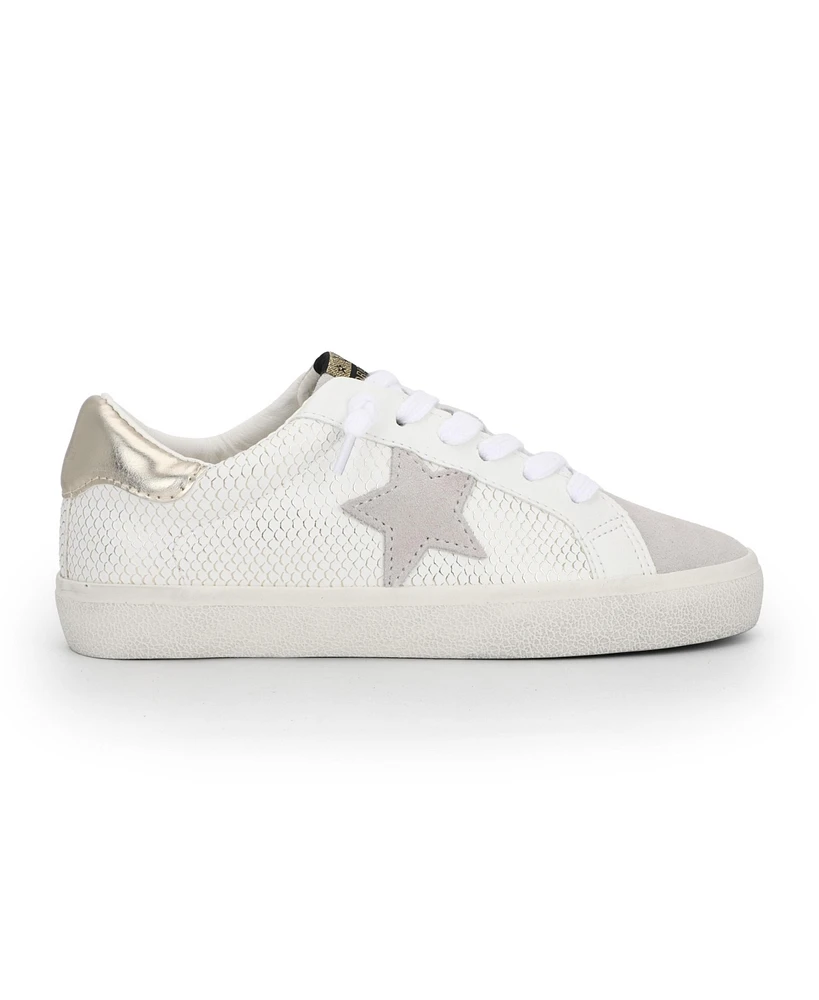 Kate - White Gold Snake Women's Sneakers by Vintage Havana