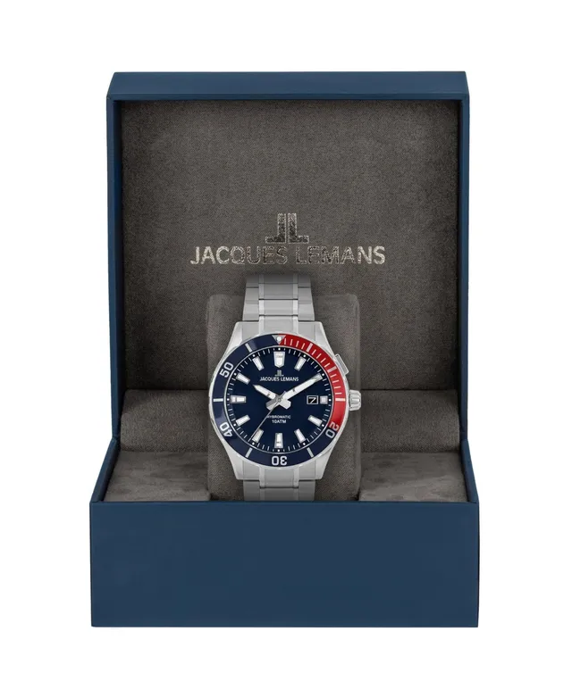Jacques Lemans Men\'s Hybromatic Watch with Solid Stainless Steel Strap 1 |  The Shops at Willow Bend