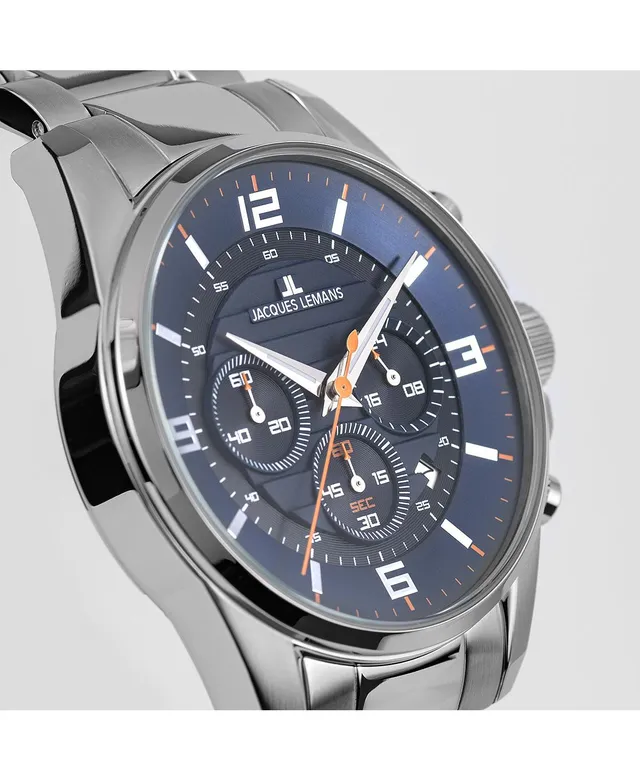 Jacques Lemans Men's Liverpool Watch with Solid Stainless Steel Band, Chronograph  1-2118 | MainPlace Mall