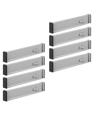 mDesign Expandable Dresser Drawer Divider with Foam Ends - 8 Pack Gray/Black