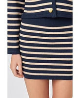 English Factory Women's Knit Striped Mini Skirt