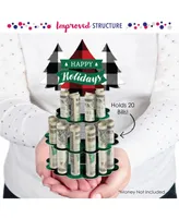 Big Dot of Happiness Holiday Plaid Trees - Diy Buffalo Plaid Christmas Party Money Holder - Cash Cake