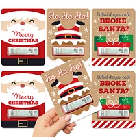 Big Dot of Happiness Jolly Santa Claus Diy Assorted Christmas Cash Holder Gift Funny Money Cards 6 Ct