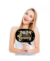 Big Dot of Happiness Disco New Year - Groovy 2025 Nye Party Photo Booth Props Kit - 20 Count