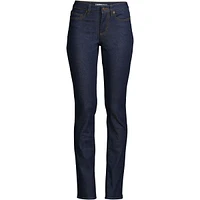 Lands' End Petite Recover Mid Rise Straight Leg Blue Jeans