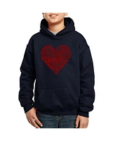 La Pop Art Boys Love Yourself Word Art Hooded Sweatshirt