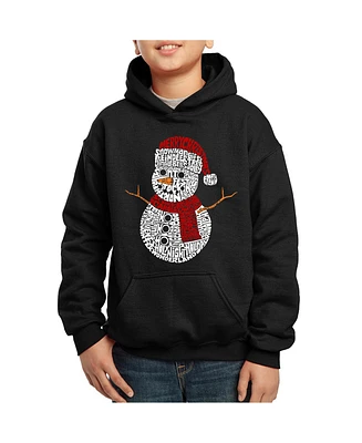 La Pop Art Boys Christmas Snowman Word Hooded Sweatshirt