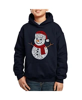 La Pop Art Boys Christmas Snowman Word Hooded Sweatshirt