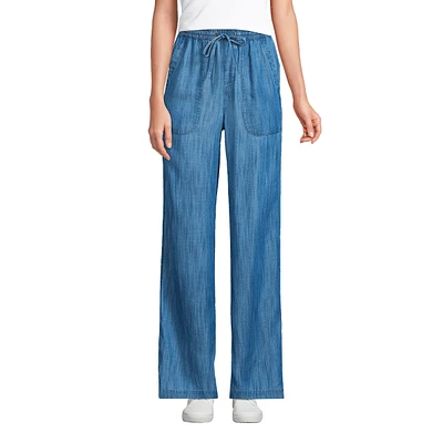 Lands' End Women's Tencel Fiber High Rise Wide Leg Pants