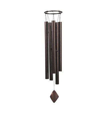 50" Long Dark Brown Metal Tubes Traditional Wind Chime