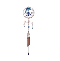 35" Long Dolphin Copper and Gem Wind Chime Marine Life
