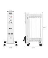 Costway 1500W Electric Oil Filled Radiator Space Heater 5-Fin Thermostat Room Radiant